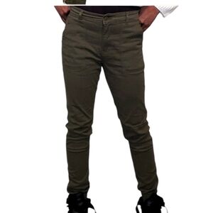 Olive Green Ankle Zip Pants